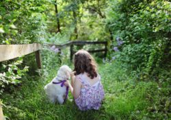 A girl and her puppy